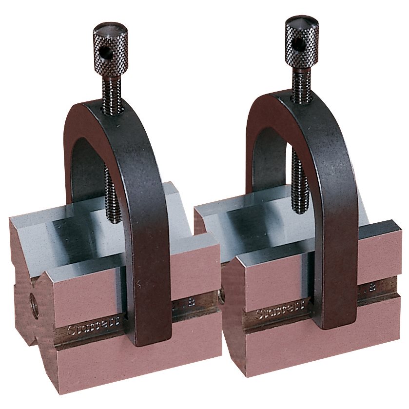 Starrett #278 Clamp Set – 1" (25mm) Capacity Steel V-Blocks (Pair)