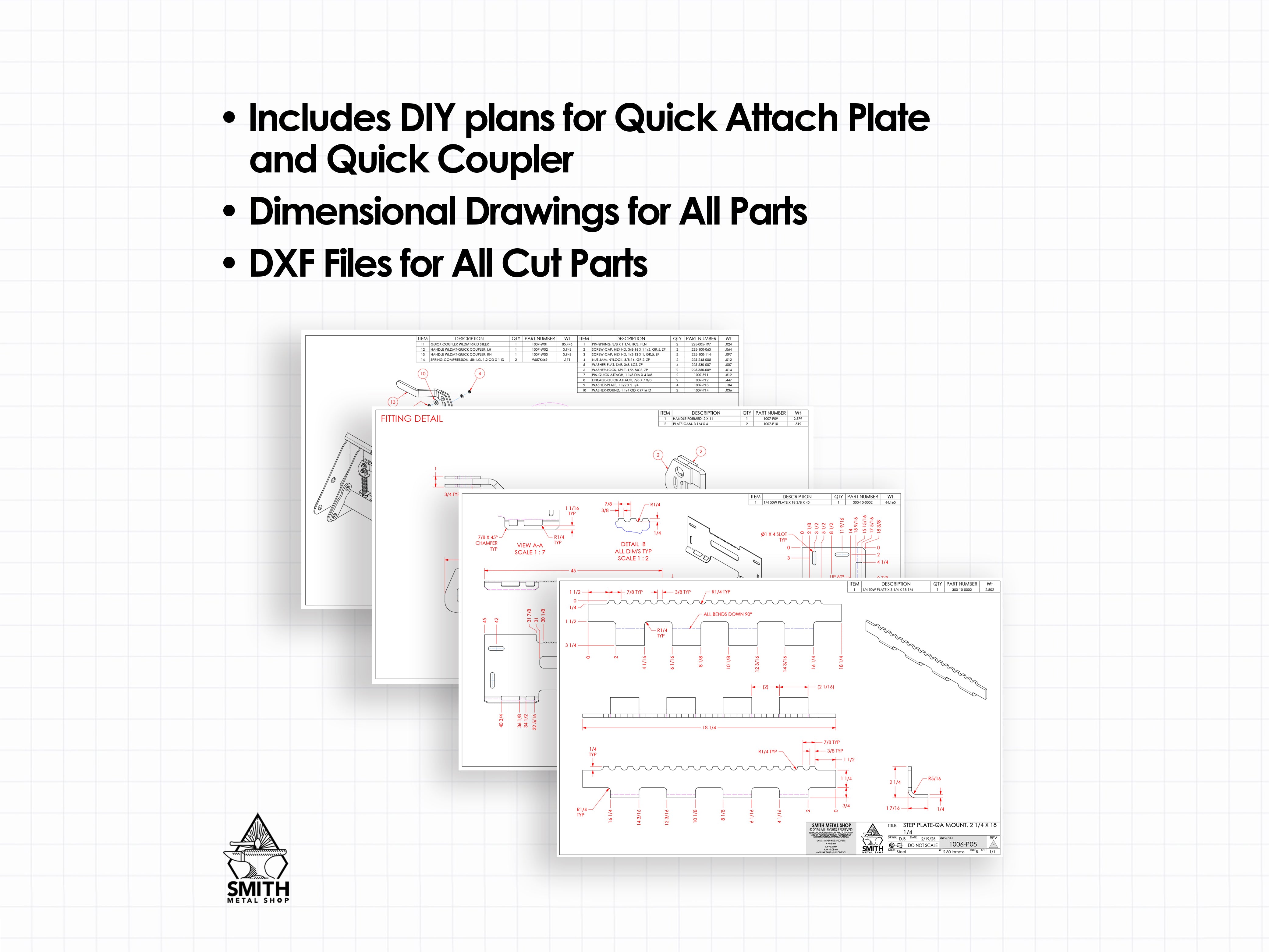 Quick Coupler COMBO KIT - DIY Plans for Skid Steer (Attachment Plate and Coupler for Skid Steer)
