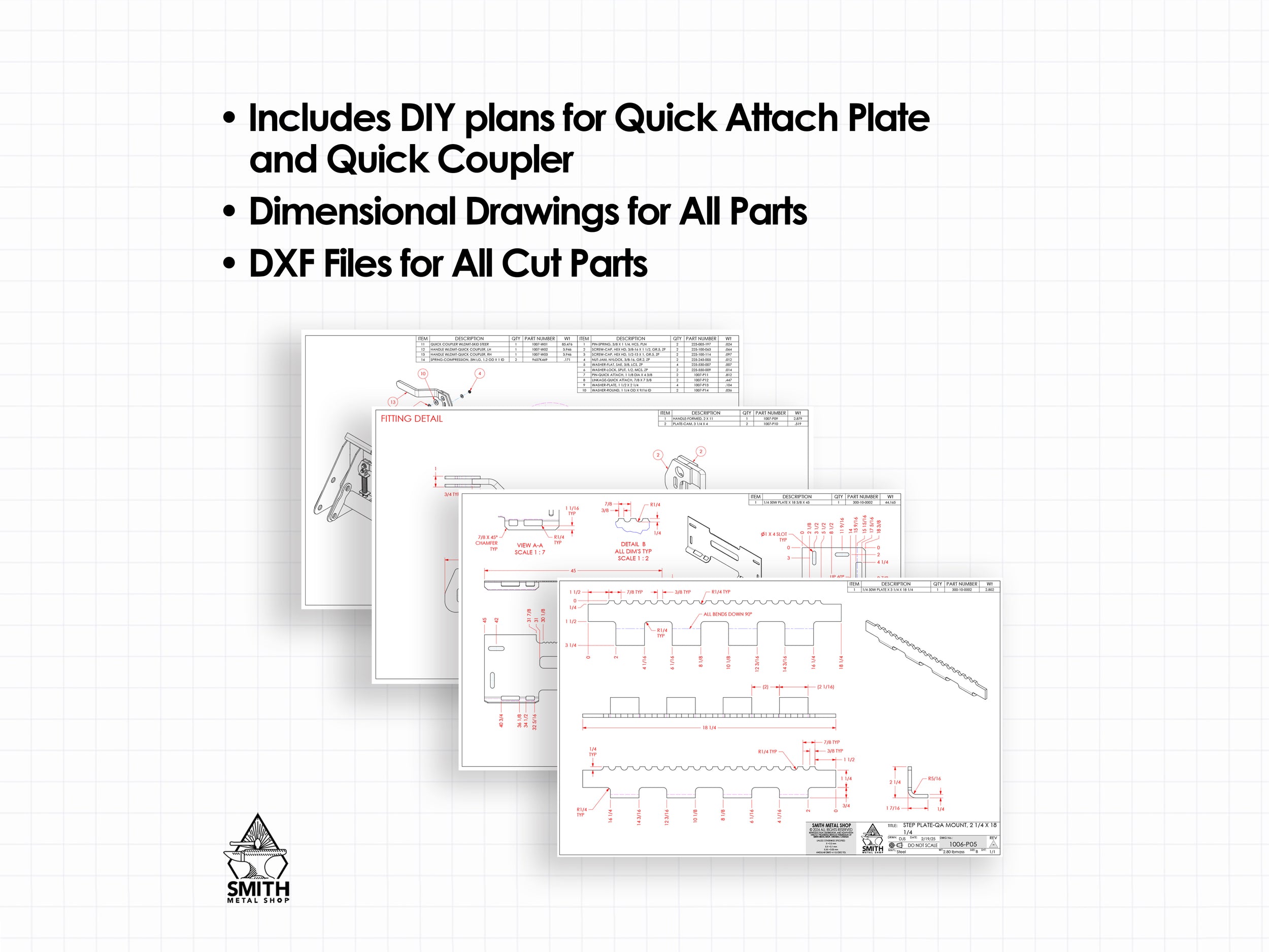 Quick Coupler COMBO KIT - DIY Plans for Skid Steer (Attachment Plate and Coupler for Skid Steer)