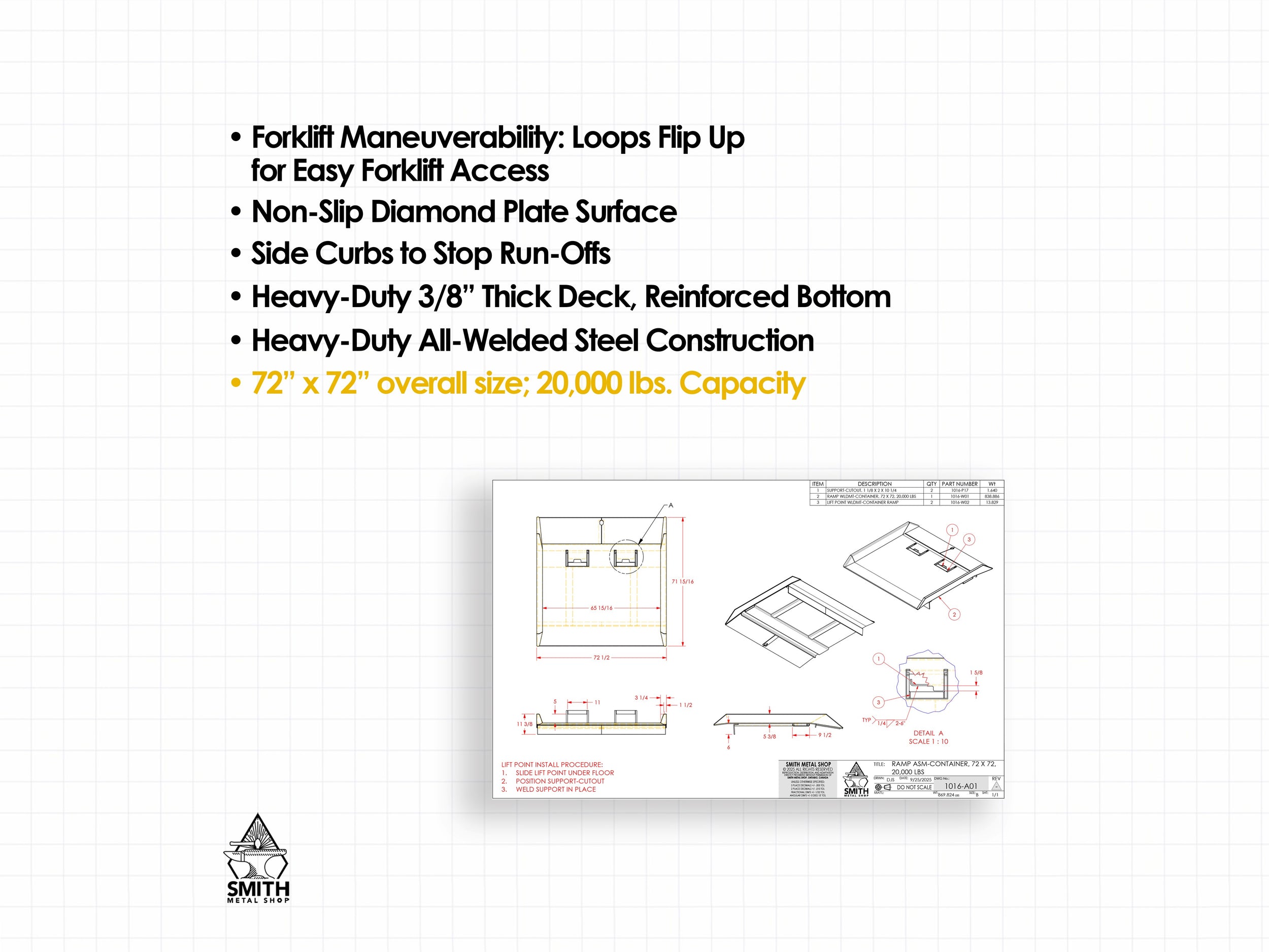 Heavy-Duty Container Ramp For Forklifts – DIY Metalworking Plans Set