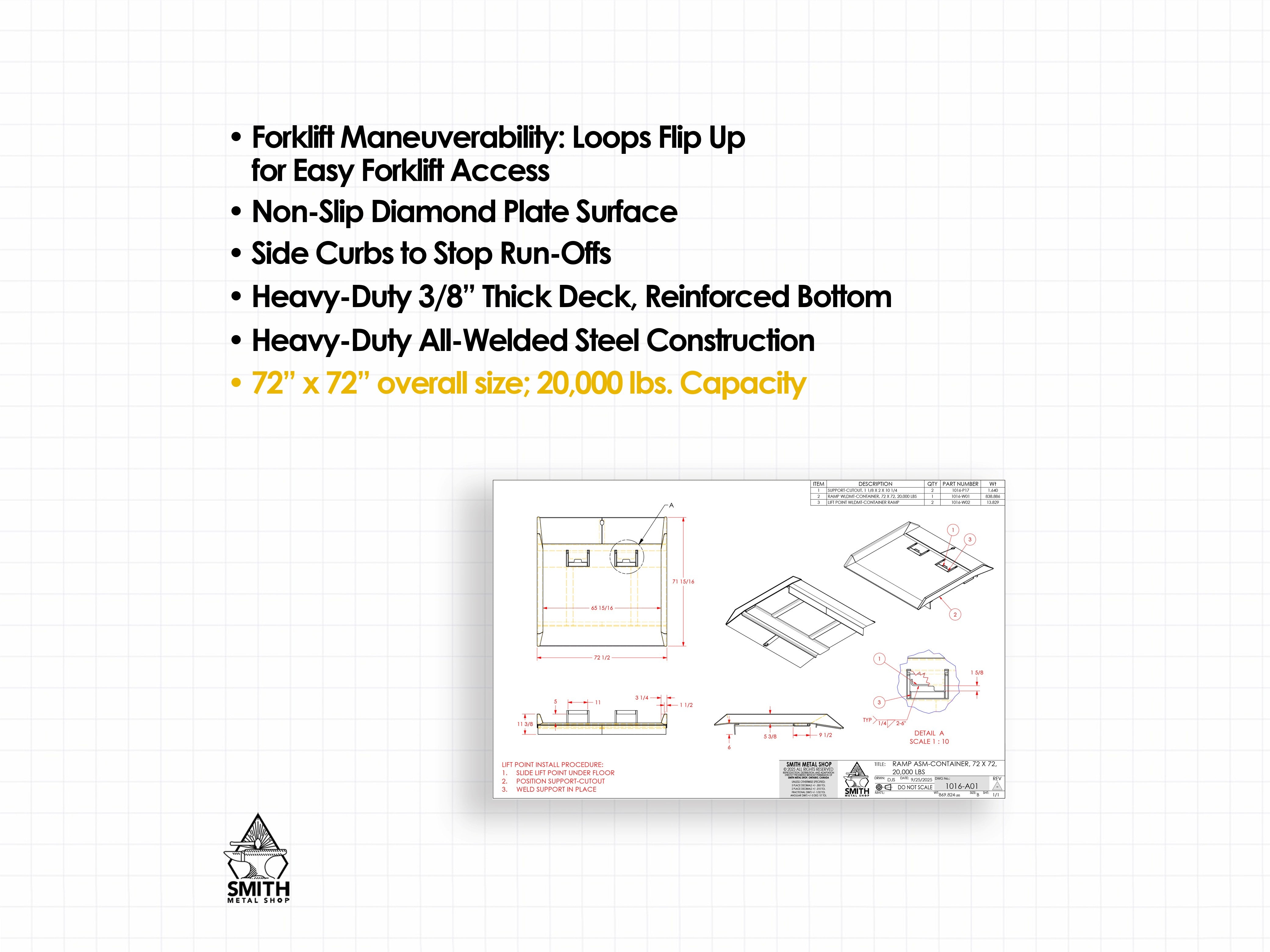 Heavy-Duty Container Ramp For Forklifts – DIY Metalworking Plans Set